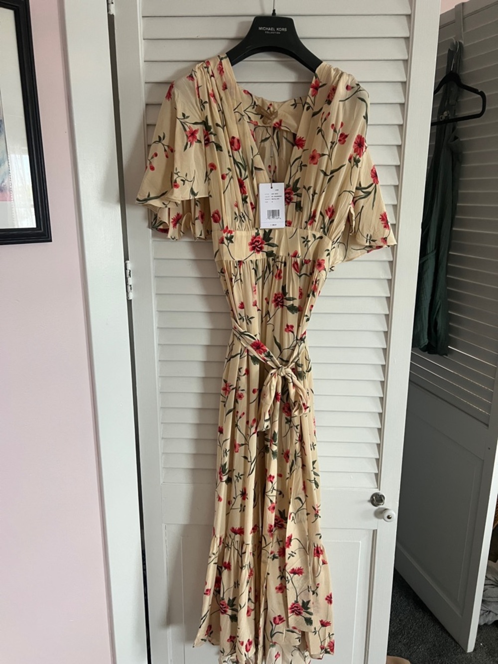 Michael kors collection pre fall 2019 floral print ruffle sleeve dress